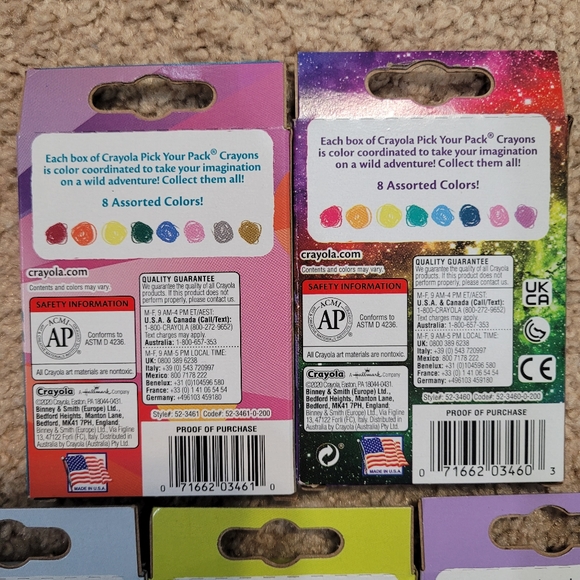 New 5 Boxes Crayola 8 Pack Crayons Neon Pastel Glitter Cosmic Uni-Crayons - Picture 5 of 6